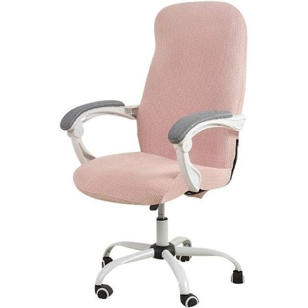 Kontorsstolsöverdrag vattentätt rosa elastiskt jacquard datorstolsöverdrag för fåtölj storlek M