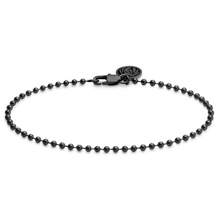 Essentials | Pulsera de cadena de bolas en negro metalizado de 2,5 mm para hombres - Pulseras de acero