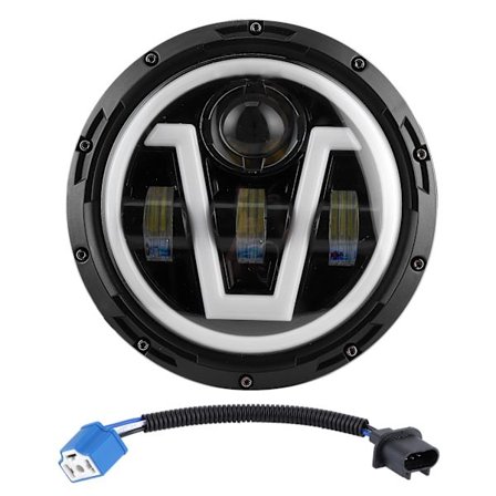 7 tuuman pyöreä LED-ajovalo Valkoinen Keltainen valo IP67 Vedenkestävä Sopii Jeep Wrangler JK 07-18