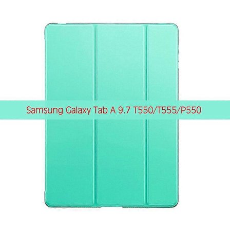 Tablettikotelo Samsung Galaxy Tab A 9.7 tuuman SM-T550 SM-T555 P550 P555 9.7' PC-takakannelle PU-nahkainen älykäs suojus automaattisella lepotilalla, 