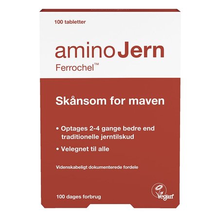 Aminojern AminoJern Ferrochel 25 mg 100 tabl, Helse & Madvarer, Mineraler, Jern