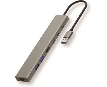 Andersson-USB-H3500 - USB-A to HDMI FHD-6-i-1 USB-A-hub i aluminium med kompakt design-Computer accessories-USB-huber