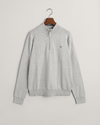 GANT - Shield bomullsgenser med half-zip til ungdom light grey melange