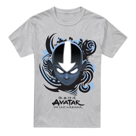 Avatar: The Last Airbender Herr Blå och Svart Kanji T-Shirt 5X