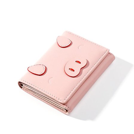 Tecknad gris Läder Trifold Plånbok Kvinnor Kort myntväxlingsväska Kreditkort Hol - spot sales