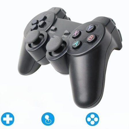 Två Svarta Delar 2.4G Trådlös Spelkontroll för PC PS3 TV Box Android Kompatibel med Super Console X Pro Joypad Speltillbehör