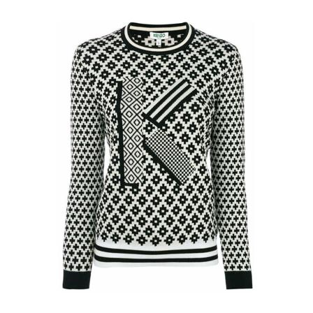 Kenzo, Round-neck Knitwear Wit, Heren, Maat:XL