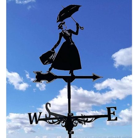 Tuuliviiri Tuuliviiri Retro Tilanäkymä Tuuliviiri Mittaustyökalut Patio Pihan Koristelu Ihana Nainen Pitää Varmansa