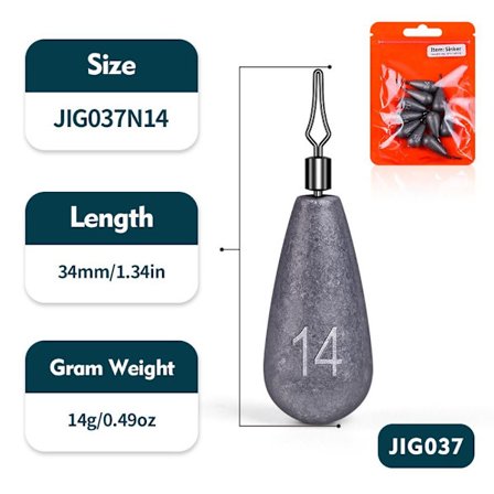 10 stk Fiskesøkke i bly med svirvelring, 14G