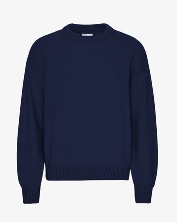Oversized Merino Wool Crew - Marine Blue - Male - S