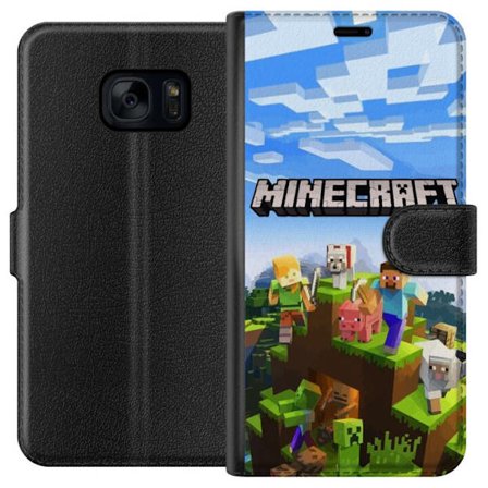 Kompatibelt Plånboksfodral till Samsung Samsung Galaxy S7 Minecraft Creeper block pixel retro spelande