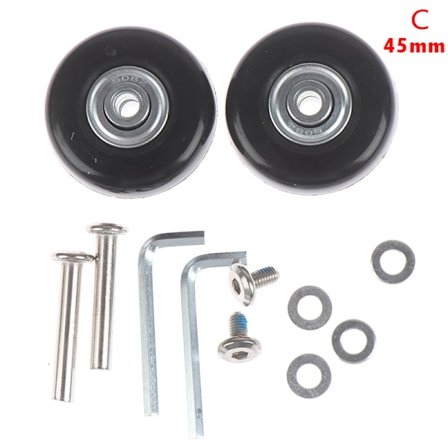 OD 45 mm Bagage Taske Hjul Udskiftning Reparationssæt Aksler De Sort