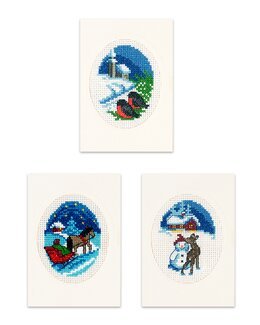 Stickpackung Karten Wintermotive 3-er Pack