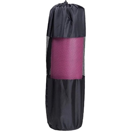 Svart yogaryggsekk Yogamatveske Vanntett Ryggsekk Nylon Pilates Bærenett Mesh Justerbart Belte(For 183x61x0.8cm)