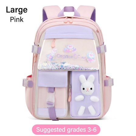 Skoletaske tegneserietaske PINK LARGE