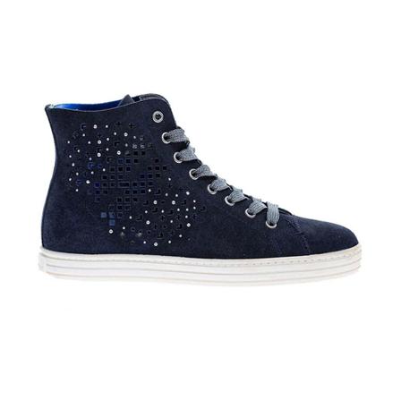 Hogan Leather crust tennis Blå, Dame Sneakers, Størrelse: 40 EU