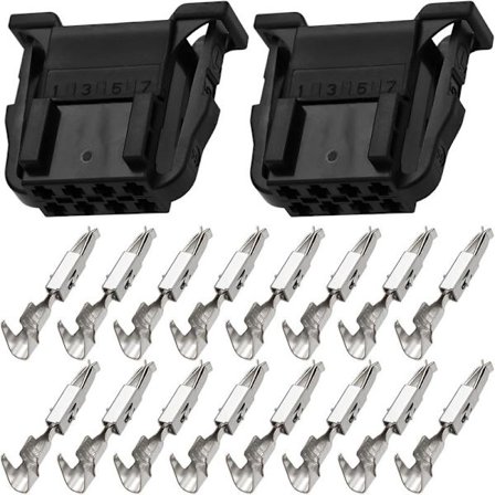2 Sæt 8-Pin Stik 3B0972724 med Micro Timer Terminaler til Elektrisk System Kompatibel med Audi Kompatibel med VW