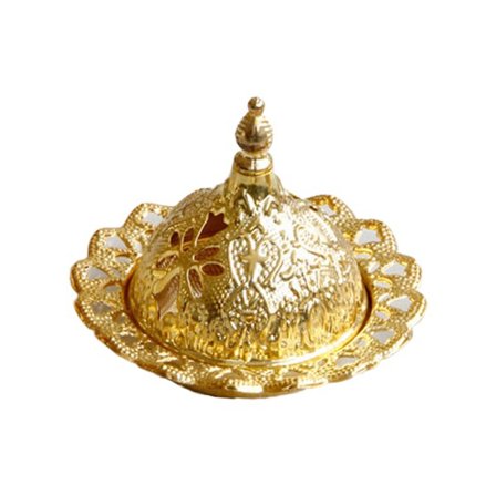 Midtøsten-stil røkelse for brennerholder Eid Mubarak Ramadan Arabisk uthult telys stearinlys Metallskuff Røkelsekar Skrivebordsdekorasjon Ornament