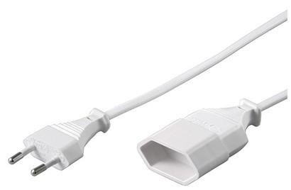 Goobay Europlug (strøm CEE 7/16) (male) - Europlug (strøm CEE 7/16) (female) Hvid 5m