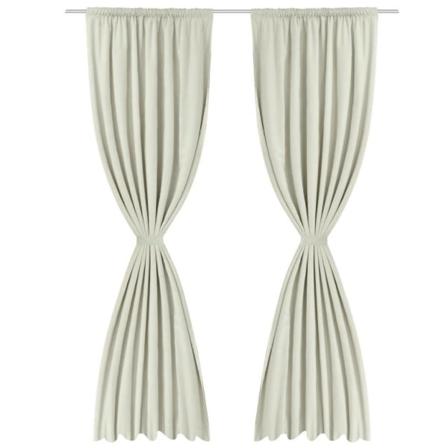 Vidaxl Mörkläggningsgardiner Energisparande 2 St 140 X 245 Cm Gr Creme