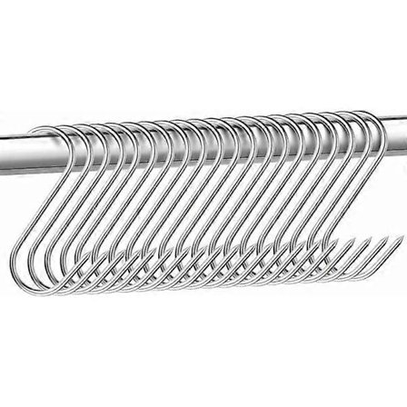 15-pack rostfria slaktarkrokar, 15 cm slaktarkrokar, S-formade