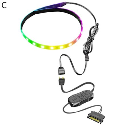 COOLMOON LED-valonauha, magneettinen, 40 cm, tietokoneen koteloon, RGB-valopalkki, 4-nastainen RGB/5V ARGB