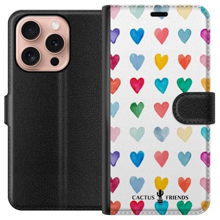 Yhteensopiva Lompakkokotelo Apple Apple iPhone 16 Pro Cactus and Friends - Watercolor Love Grid