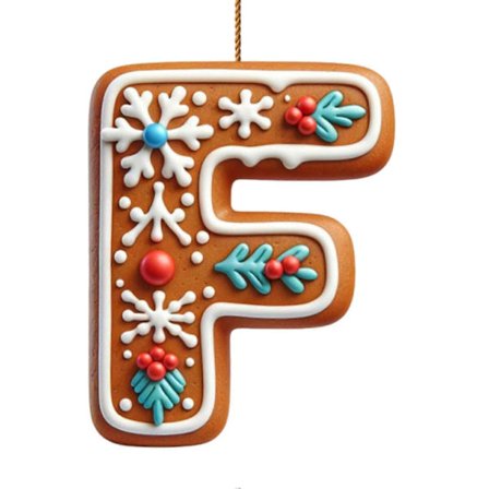 1/26 st Pepparkaksalfabet Ornament 26 Initial Bokstav Polkagris Hänge med Bärmönster Mini Monogram Julgranshängande Dekoration