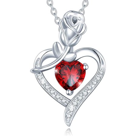 Fint smycke Halsband med födelsedagsten för kvinnor Sterling Silver Genuin