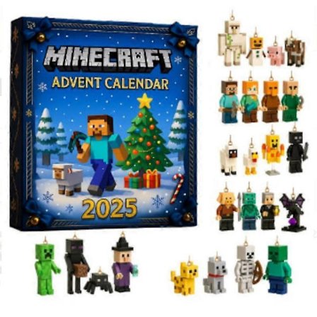 Täydellinen joulunajan yllätyskalenteri kissan ystäville, joulukuusen koriste, Minecraft akryyliriipus