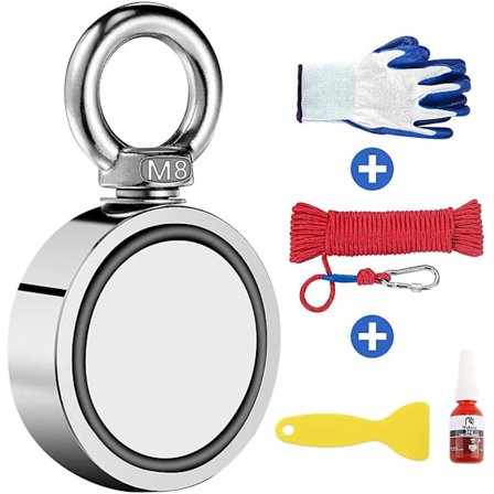 Fiskemagnet, Diameter 48mm 160kg (80kg Per Side) Ekstremt Kraftig Trækkraft Til Magnetfiskeri Og Flodhentning