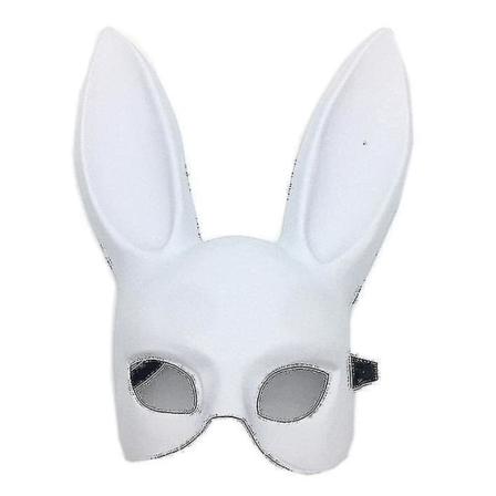 Bunny Mask Maskerad Kanin Mask Kvinnor Sexiga Svarta Långa Öron Kanin Bunny Party(Vit2)