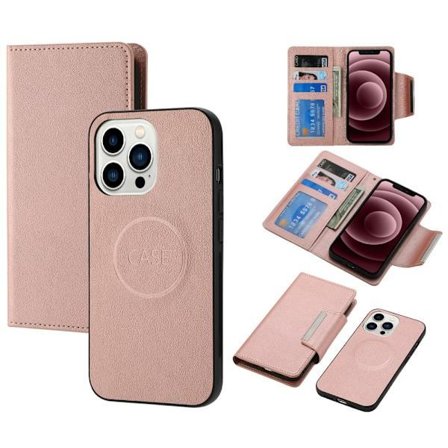 SKALO iPhone 16 Pro DOLIZMA 2 i 1 Magnet Plånboksfodral - Rosa Pink gold Roséguld
