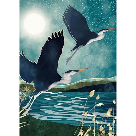 5D Diamantmaleri Sæt, Flyvende Trane, Komplet Diamantkunst Sæt, Diamantmaleri til Gaver, Vægdekoration