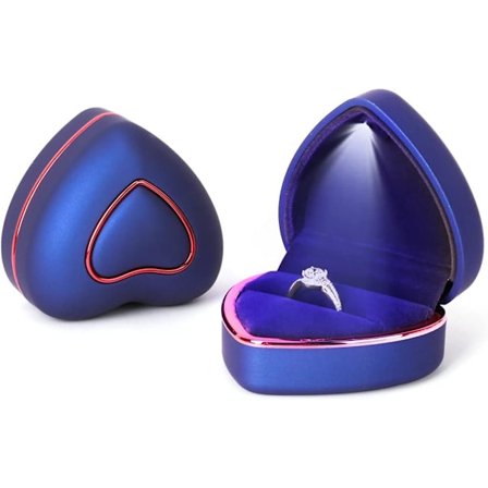 Hjerteformet forlovelsesringboks, L-formet ringboks