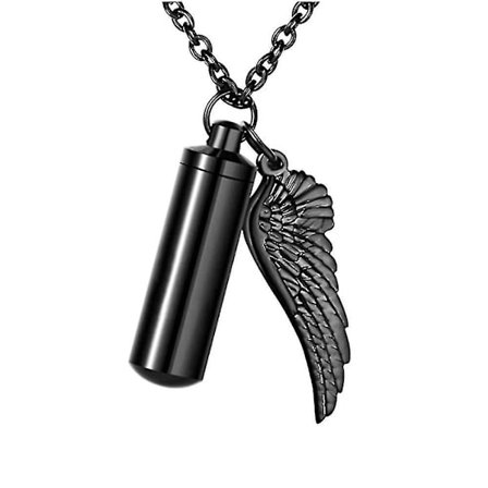 Rostfritt Stål Kremeringsurna Aska Cylinderflaska Hänge Halsband Bokstav Initial Charm Minnes Smycke