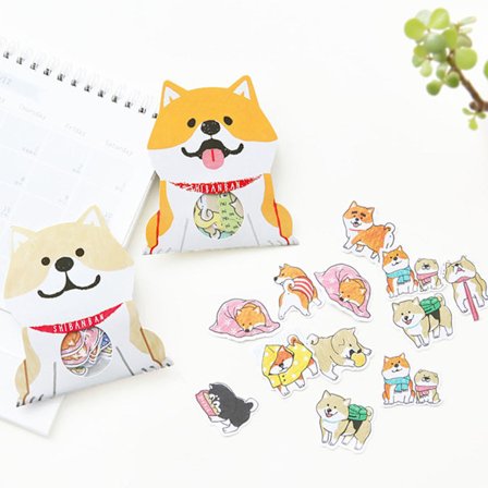 90 små klistermærker DIY-håndværk (Shiba Inu)