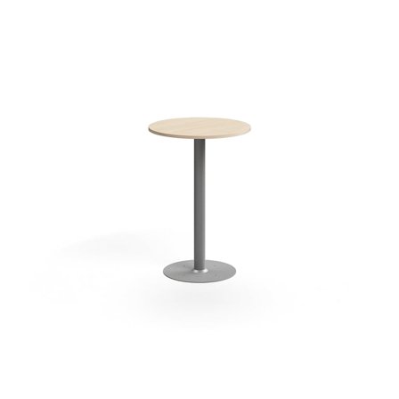 Stehtisch ALVA, Ø700x1000 mm, feststehend, Hochdrucklaminat, silber/Birke