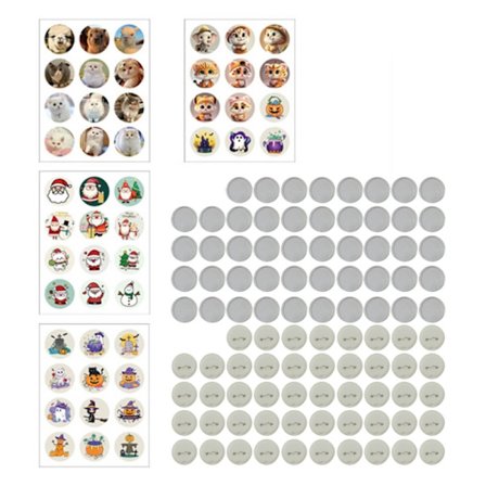 Knapmaskine Badge Maker Pressemaskine til Personlige Dekorationer DIY Kreation Unik Gave 48 stk. Knapdele