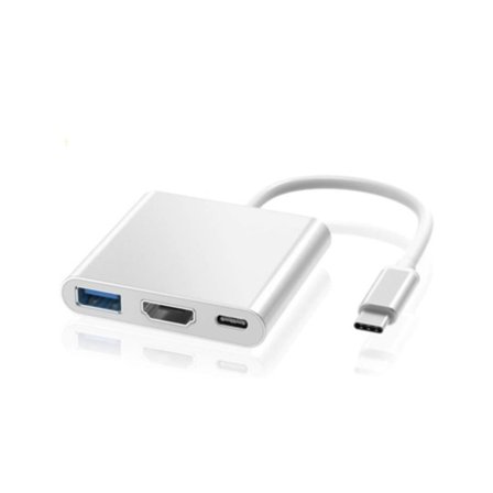 4K USB-C till HDMI Adapter Konverterare, Typ-C Hub till HDMI Adapter med USB 3.0 Port och USB-C Laddningsport Kompatibel