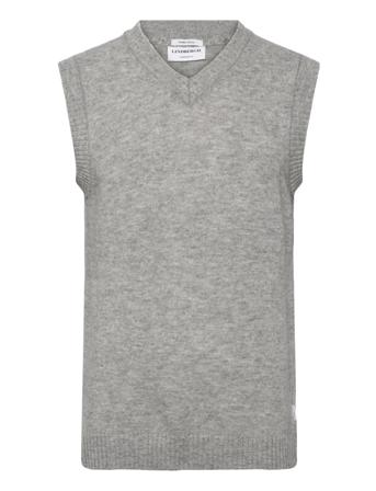 Lambswool V-Neck Slipover Grey Lindbergh