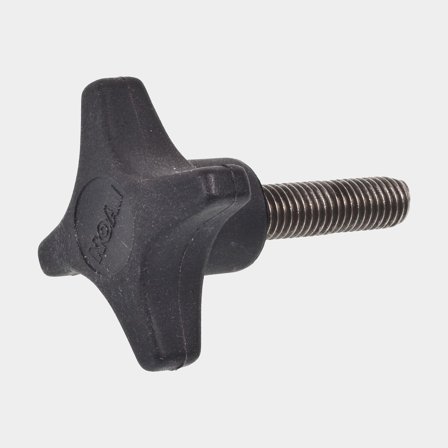 Manopola in plastica / vite a testa zigrinata NOA, M8 x 35 mm