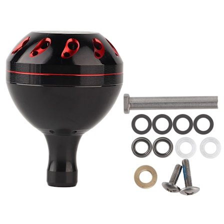 1,8 tommer havfiskehjul håndtag knop helt i metal udskiftningstilbehør til S/D/A fiskehjul (sort rød)