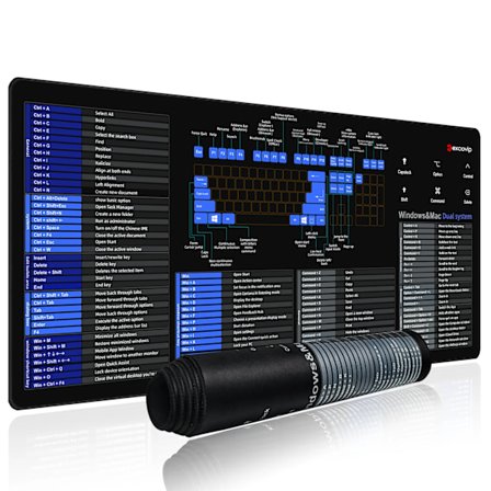 Snarveier Mouse Pad for Mac OS/Windows Large Extended Office Tastatur Musematte