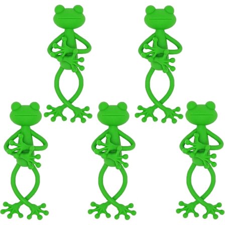 5 stk Frosk Plantestøtte Holder, Grønn Frosk Støtte Plantepotte Klemmer Hagedekorasjon Tilbehør for Innendørs Utendørs Små Planter