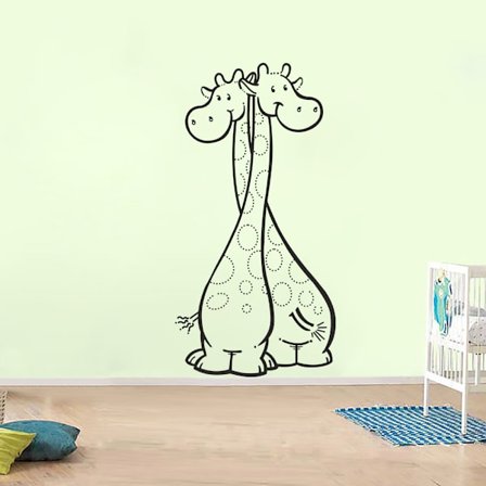 Två giraffer vinyl vägg klistermärken