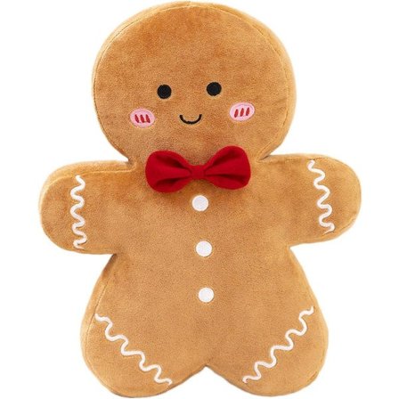 Gingerbread Man Kudde, Pepparkakshus, 15-tums fylld Gingerbread Man, Julformad Kudde, Kreativ Gingerbread Man Dekoration, Plyschleksak