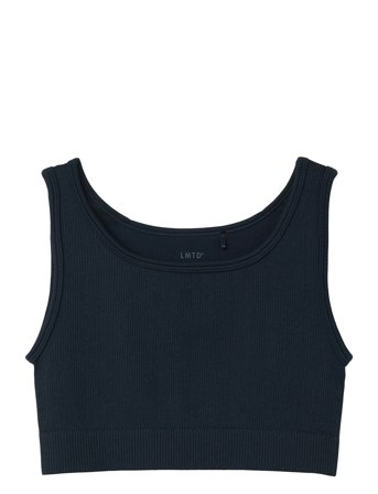 Nlffayle Rib Crop Tank Top Navy LMTD