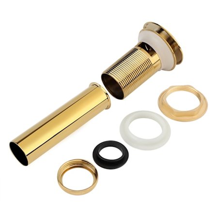 Køkken Bad Håndvask Massiv Messing Pop Up Aftapningsprop med Overløbs Hul Guld