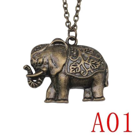 Brons elefant hänge halsband för kvinnor gåva mode smycken